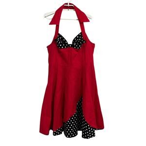 Retro Halter Pin Up 1950s Style Fit Flare Dress